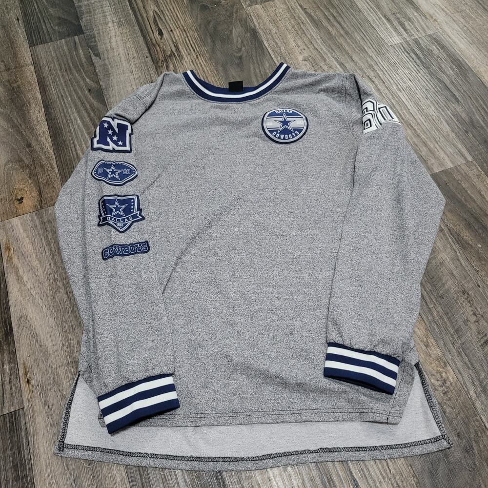 Vintage Dallas Cowboys‎ Blue Sweatshirt Men XL Football NFL Gray Longer Length
